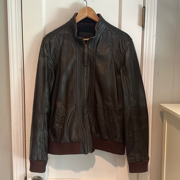 Esprit leather jacket Medium men’s brown - Picture 1 of 9